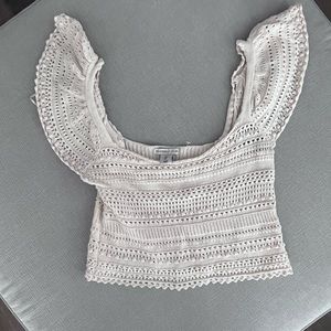 Sincerely Jules Crochet Cream Crop Top - Size L